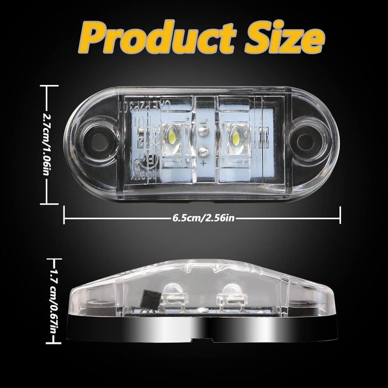 ALFU DC12-24V IP68 Waterproof LED Trailer Lights Kit Front Rear LED Side Marker Clearance Indicators Light for RV Camper Truck Van Caravan Boat Trailer （Purple） - Image 4